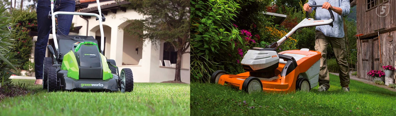 аккумуляторные газонокосилки