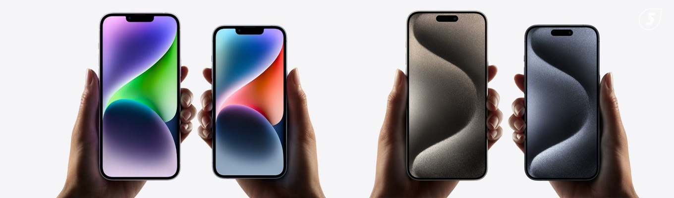 Сравнение дизайна 14 и 15 IPhone