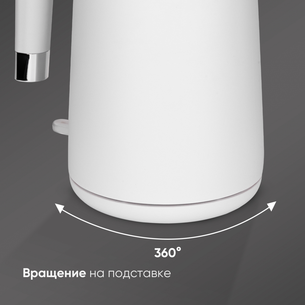 Электрочайник AIRO PM1722O (белый) вращение на подставке