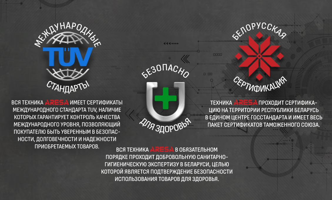 Aresa AR-2404 Международные стандарты