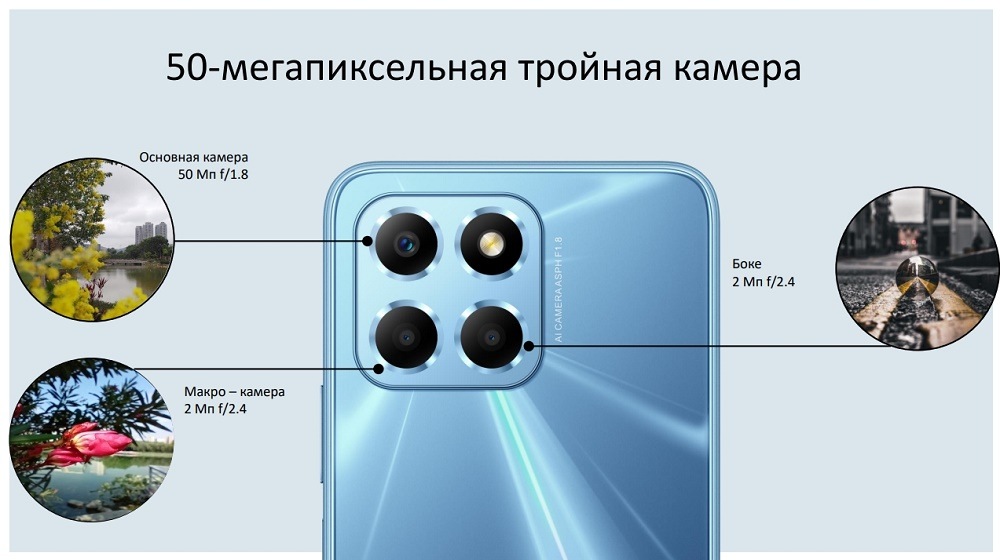 HONOR X6 50-мегапиксельная тройная камера