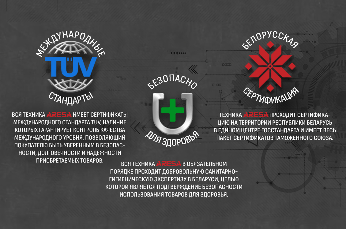 Aresa AR-1820 Международные стандарты