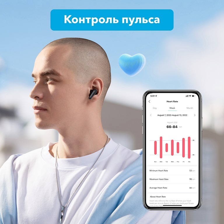 SOUNDCORE Liberty 4 Контроль пульса
