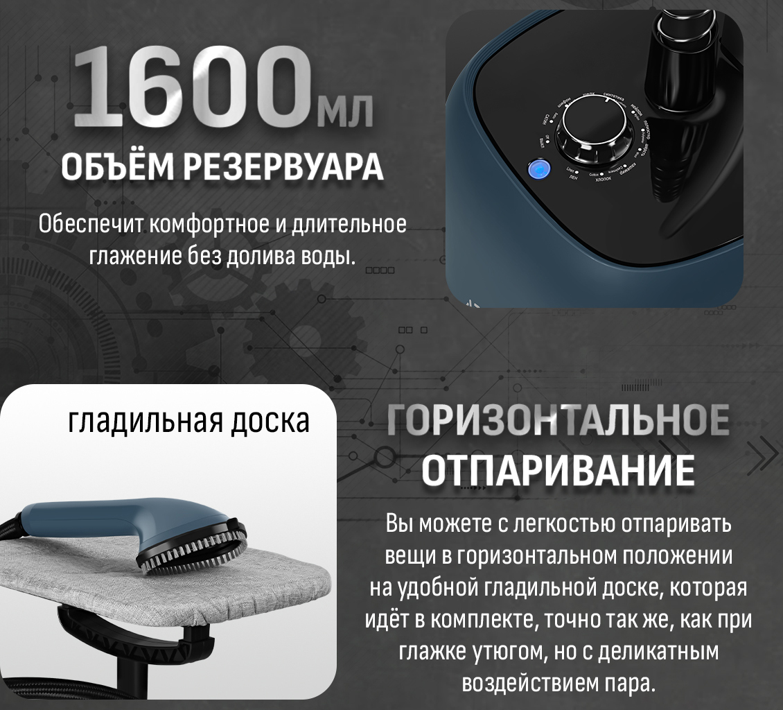 Вертикальный отпариватель Aresa AR-2309 1600мл объем резевуара