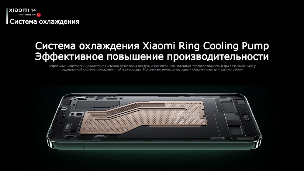 Xiaomi 14 12GB/512GB Black EU Система охлаждения