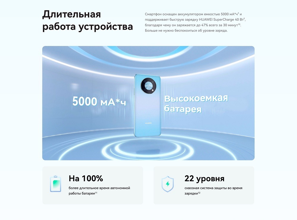 Huawei nova Y90 Длительная работа устройства