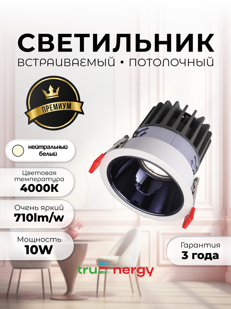 Светильник светодиодный встраиваемый поворотный TRUENERGY 10563 основная