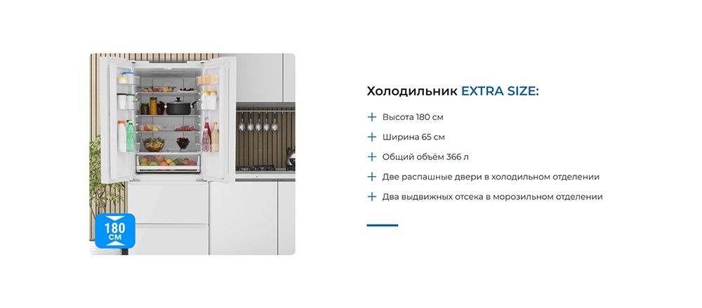 Холодильник ZUGEL French Door ZRFD361W Холодильник