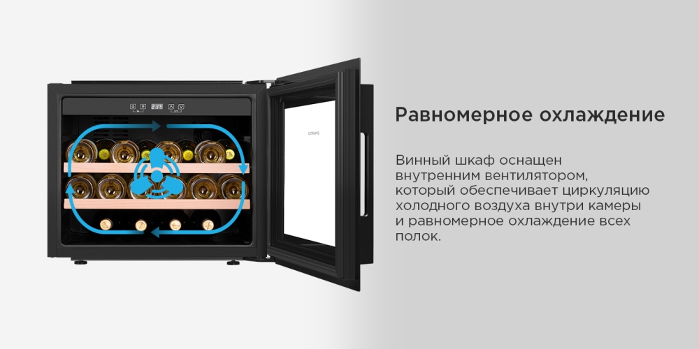 MAUNFELD MBWC-62S28 Равномерное охлаждение