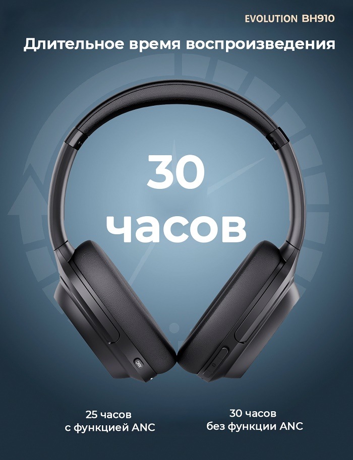 Беспроводные наушники EVOLUTION BH910 Длительное время воспроизведения
