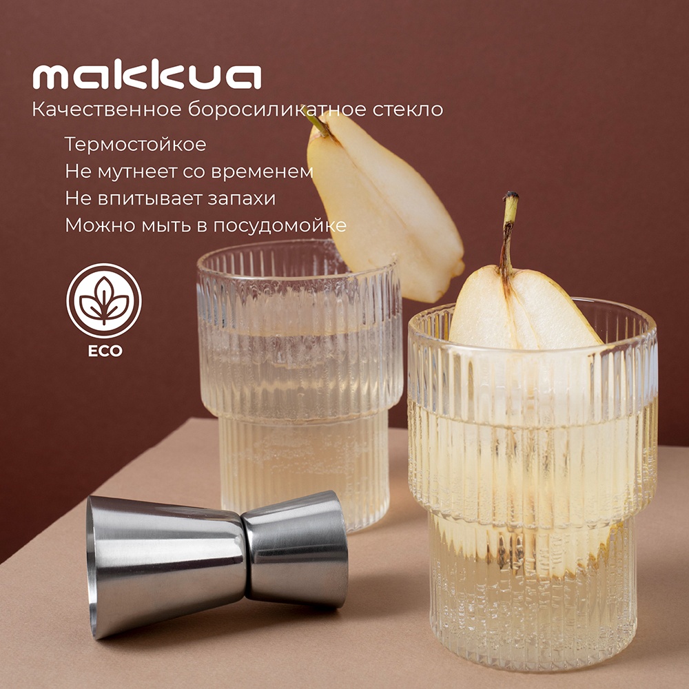 Makkua Ribbed Glassware RG370 Качественное боросиликатное стекло