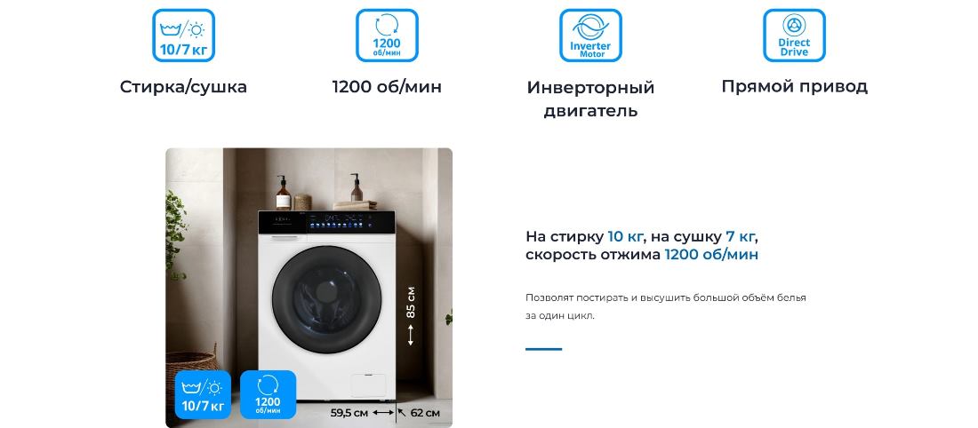 ZUGEL ZWDF107121I Отжим 1200 оборотов