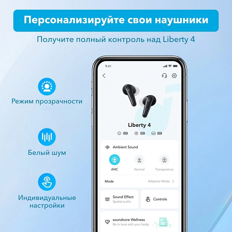 SOUNDCORE Liberty 4 Персонализируйте свои наушники