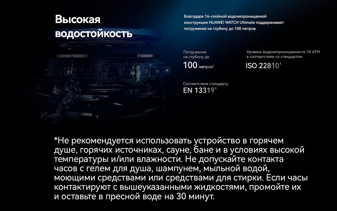 HUAWEI Watch Ultimate Высокая водостойкость