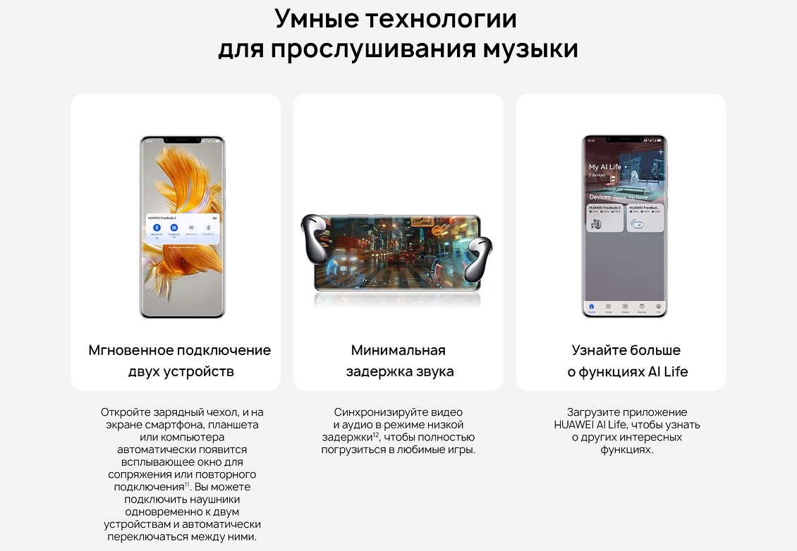 HUAWEI FreeBuds 5 Умные технологии