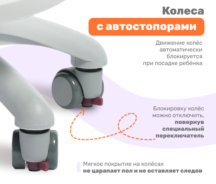 Детское поворотное кресло YOKA YC-3 Blain (серый) автостопор