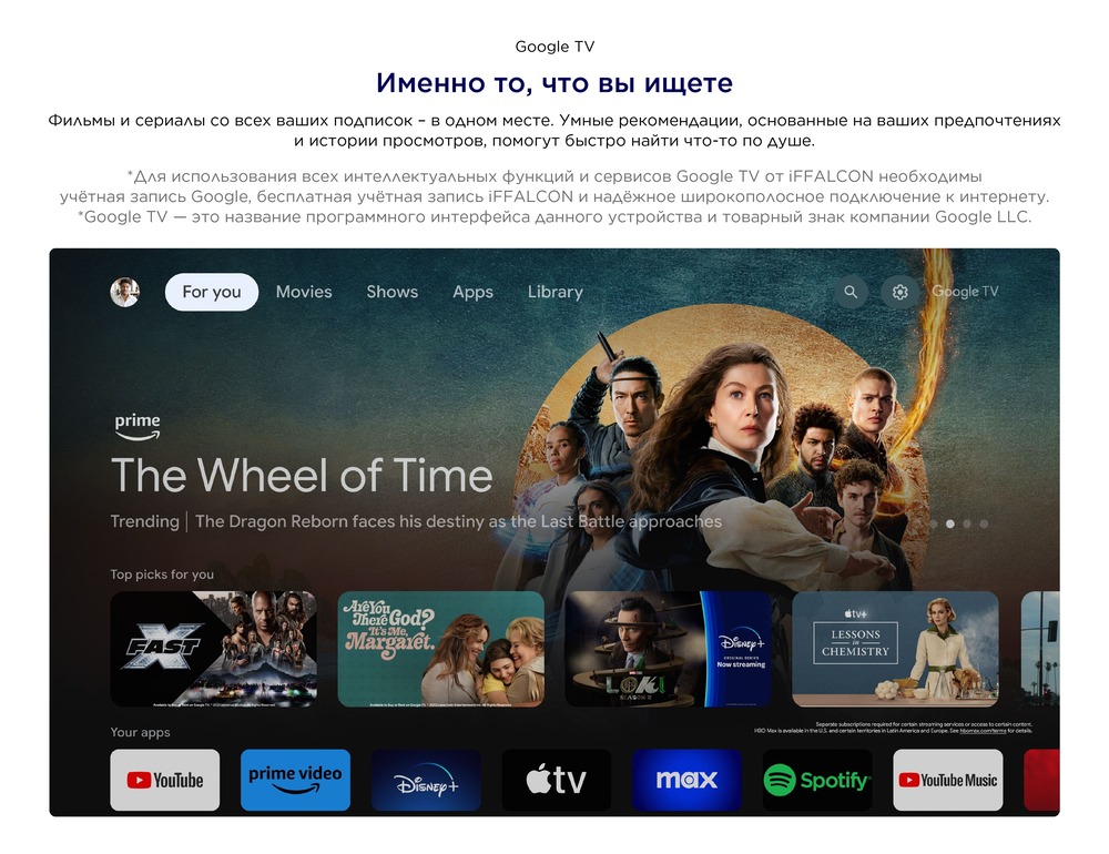 Телевизор iFFalcon 43U65 Гугл ТВ