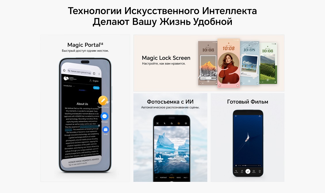 Смартфон HONOR 200 Lite Технологии ИИ