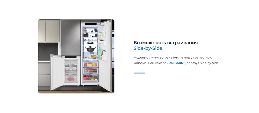 ZUGEL ZFI870NF Возможность встраивания SIDE-by-SIDE