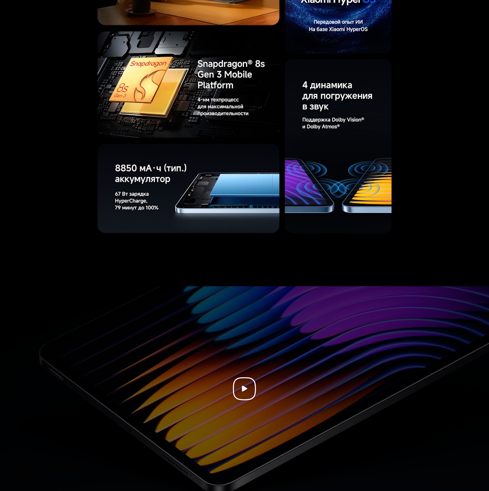 Xiaomi Pad 7 Pro Аккумулятор 8850 мАч