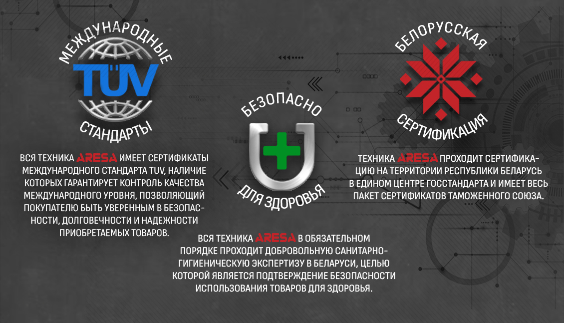 Aresa AR-2504 Международные стандарты