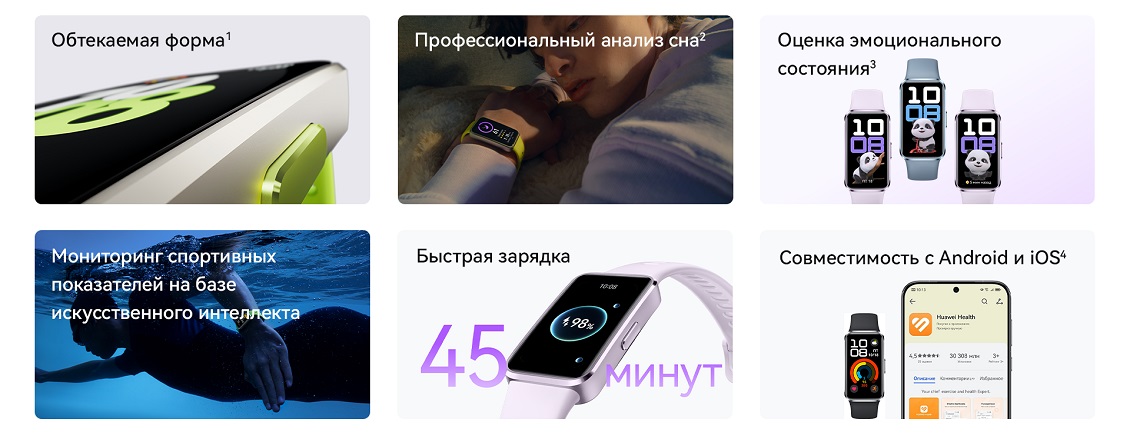 HUAWEI Band 10 обтекаемая форма