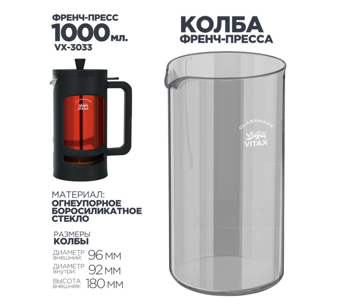 Френч-пресс VITAX New Midland Материал