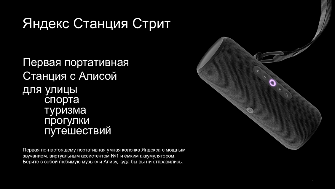 Яндекс.Станция Стрит YNDX-00030 Первая портативная