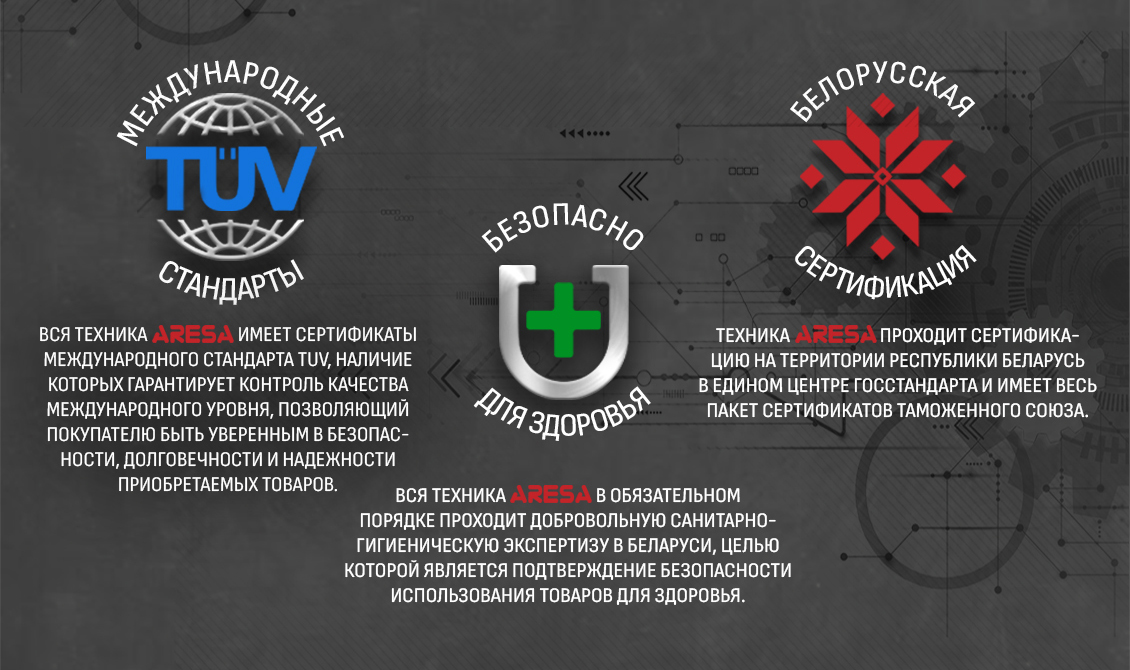 Aresa AR-1130 Международные стандарты