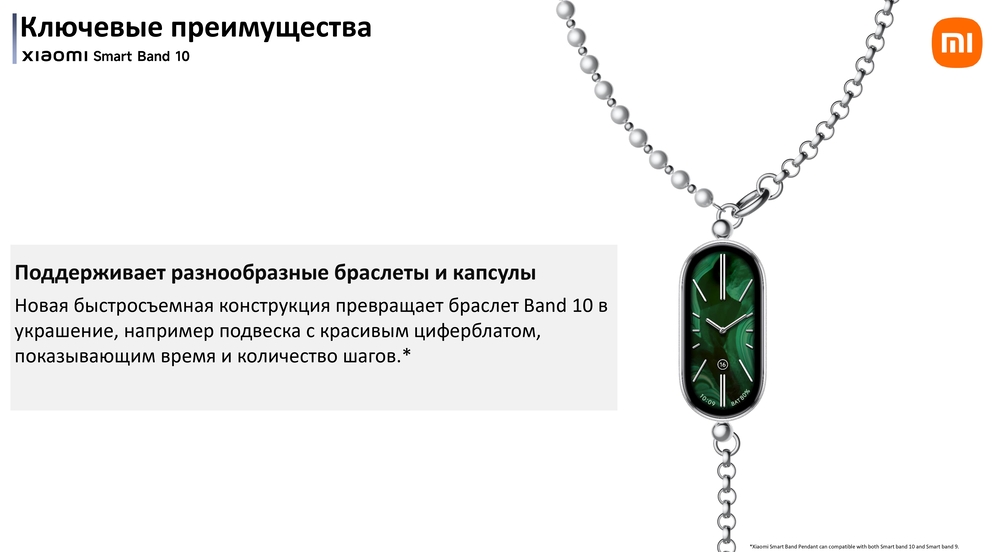 Смарт-часы Xiaomi Smart Band 10 браслеты и капсуль
