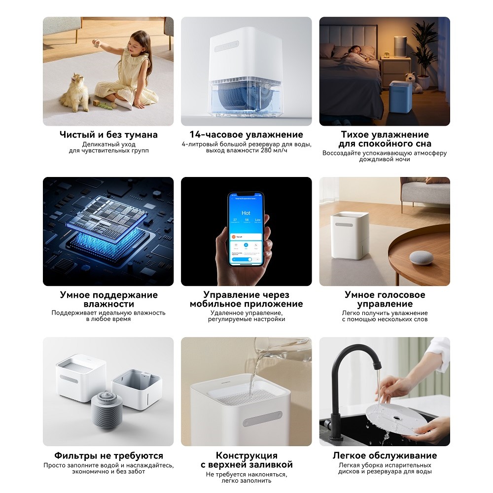 Smartmi Evaporative Humidifier 3 lite (CJXJSQ06ZM) Фильтры не требуются