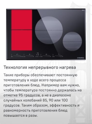 MAUNFELD CVI804SFBK LUX Технология непрерывного нагрева