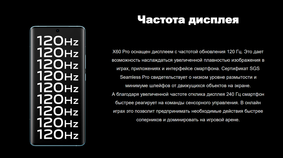 VIVO X60 Pro 120Hz частота дисплея