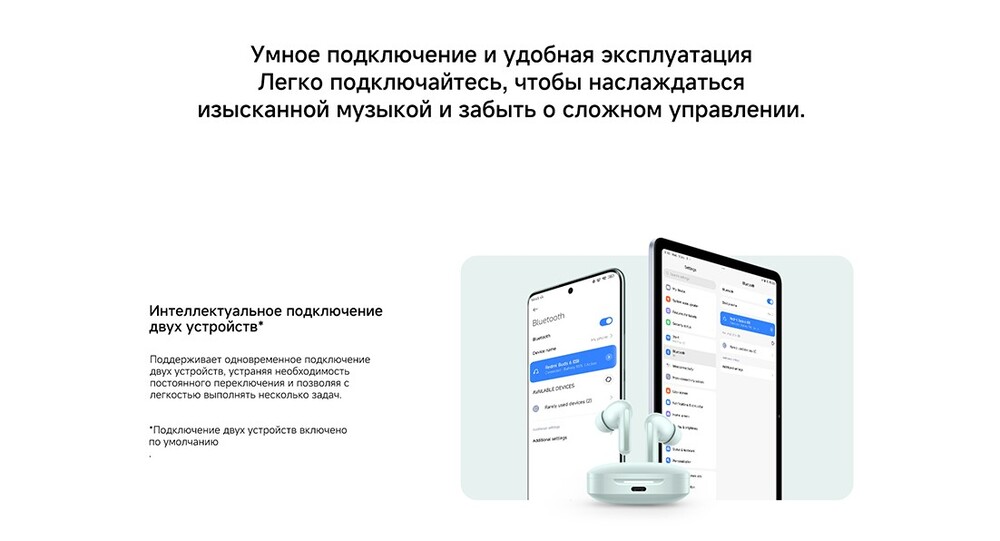 Наушники Xiaomi Redmi Buds 6 интеллектуальное подключение двух устройств