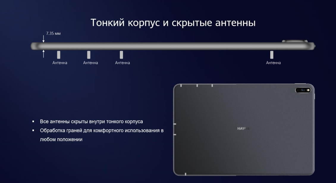 Тонкий корпус и скрытые антенны
