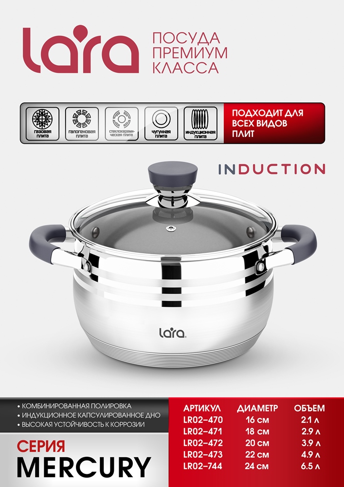 Lara Mercury LR02-473 Кастрюля