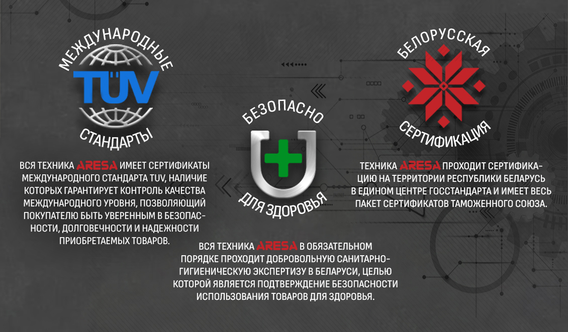 Aresa AR-2011 Международные стандарты
