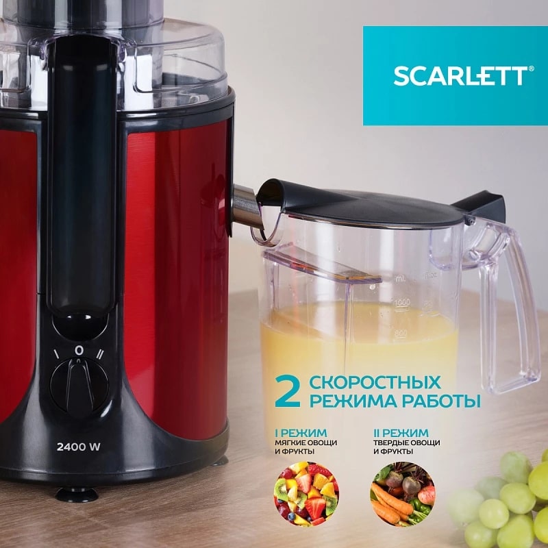 Соковыжималка Scarlett SC-JE50S48 2 скоростных режима работы