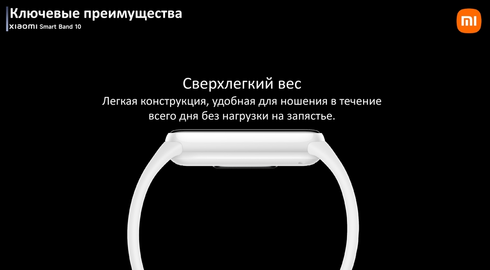 Смарт-часы Xiaomi Smart Band 10 сверхлегкий вес