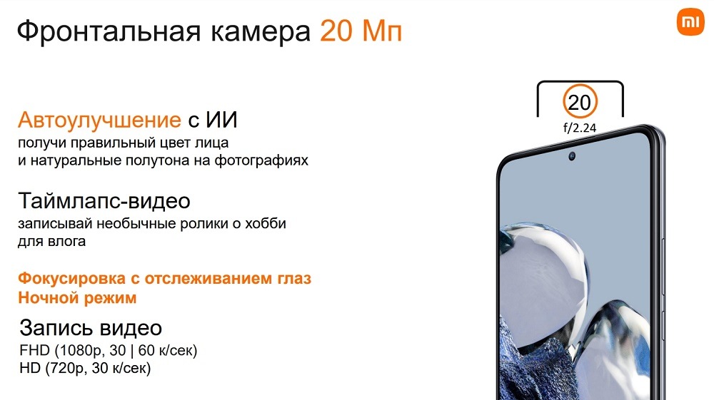 Фронтальная камера 20 Мп