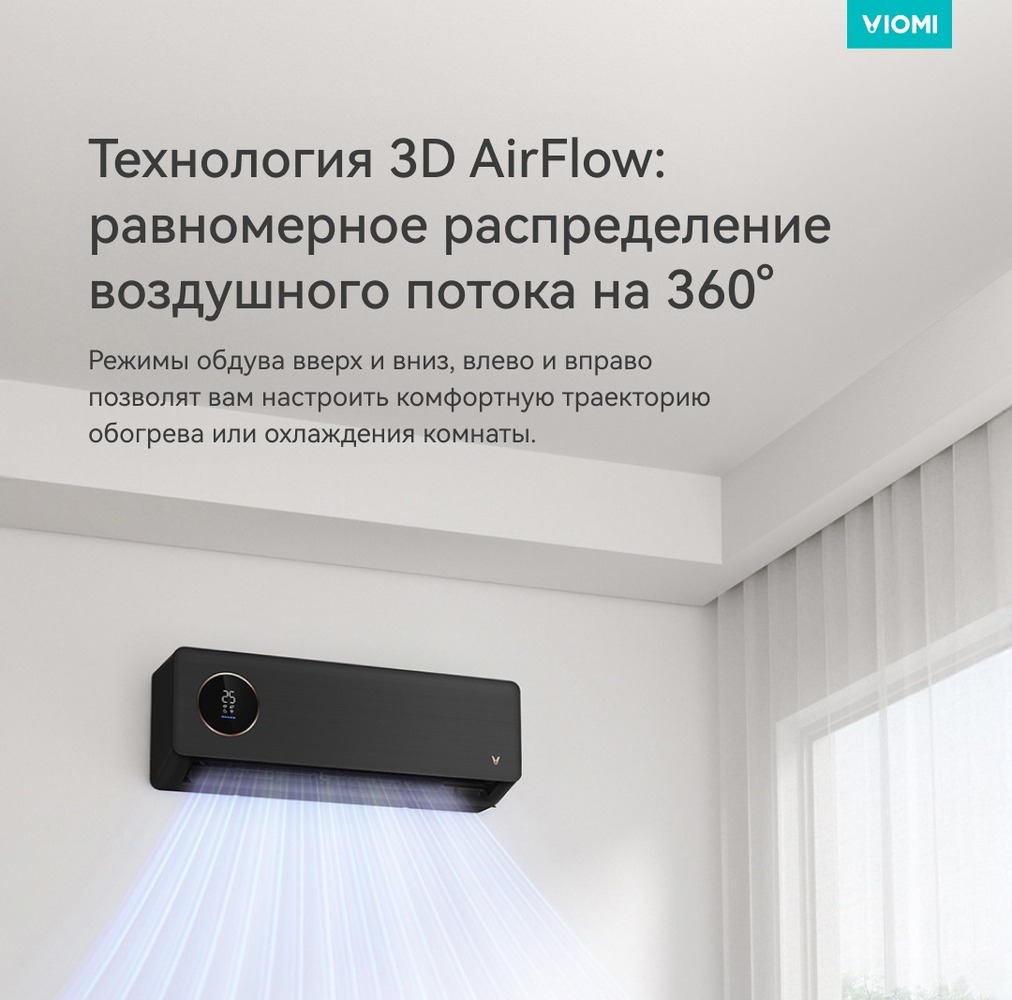 Кондиционер Viomi Cross 2  технология 3д аирфло