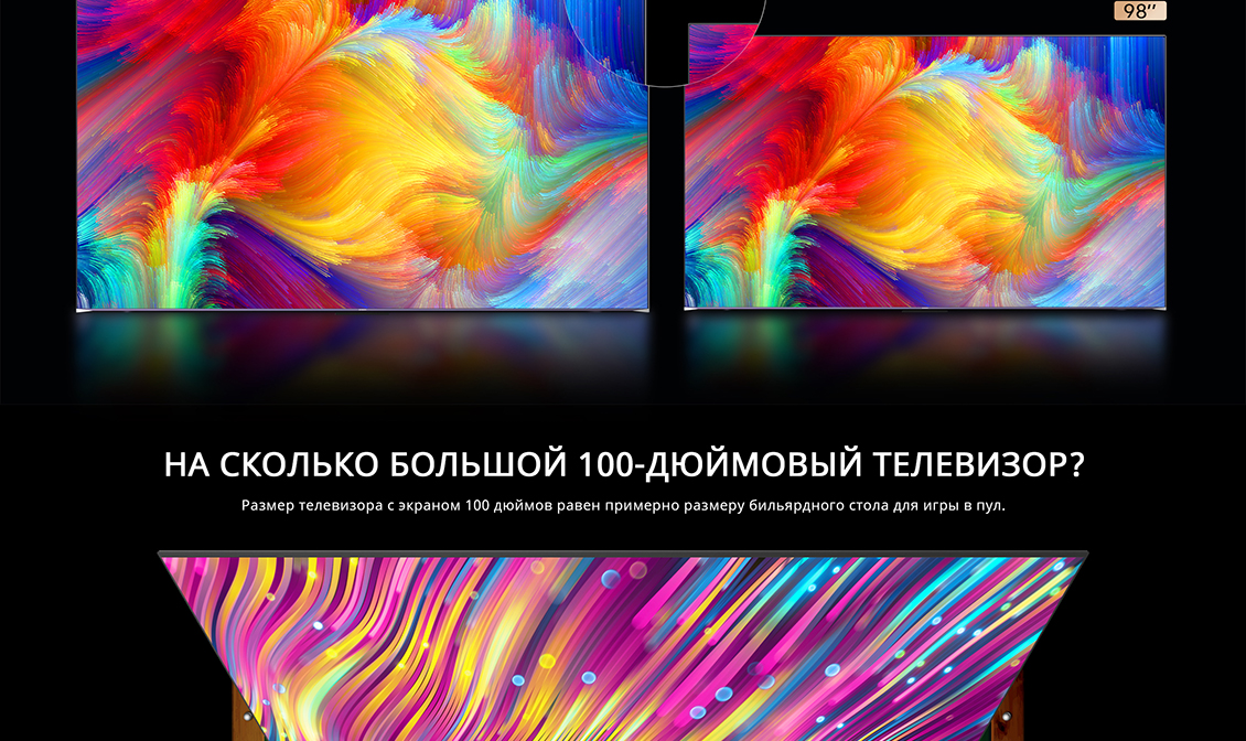 Skyworth Q78G Размер телевизора с экраном 100-дюймовый