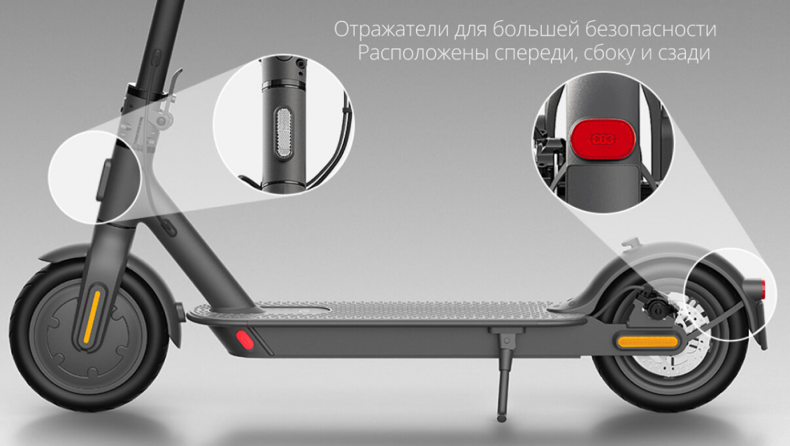 Отражатели спереди, сбоку и сзади Отражатели спереди, сбоку и сзади