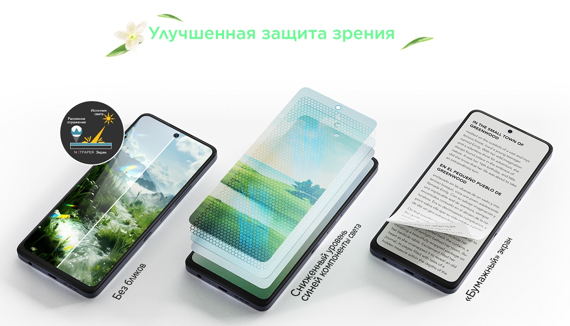 TCL 50 Pro NXTPAPER 5G Улучшенная защита зрения