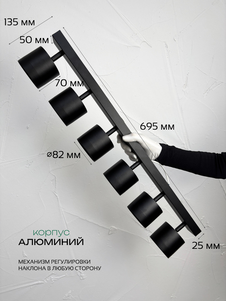 Светильник накладной поворотный TRUENERGY MODERN 21390 размеры