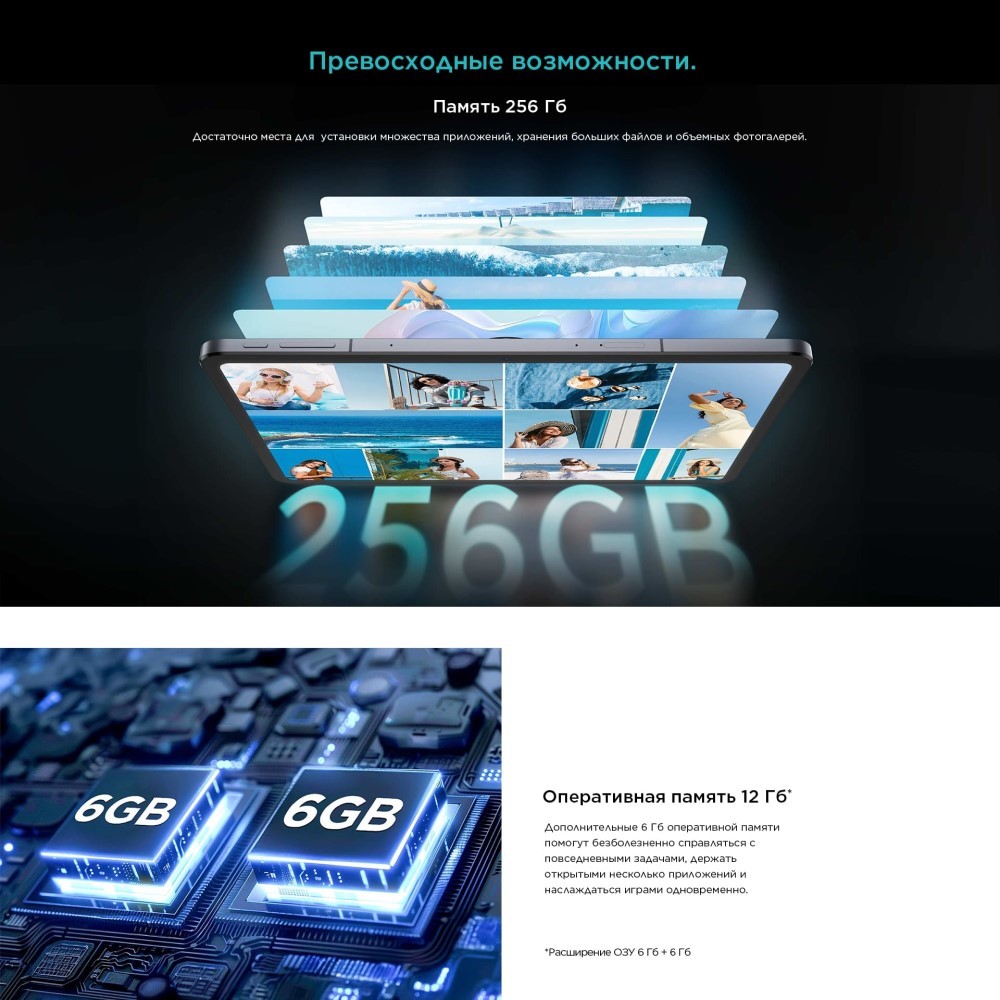 TCL Tab 11 Gen 2 WiFi 9465X 6GB/256GB Space Gray + чехол Память 256 Гб