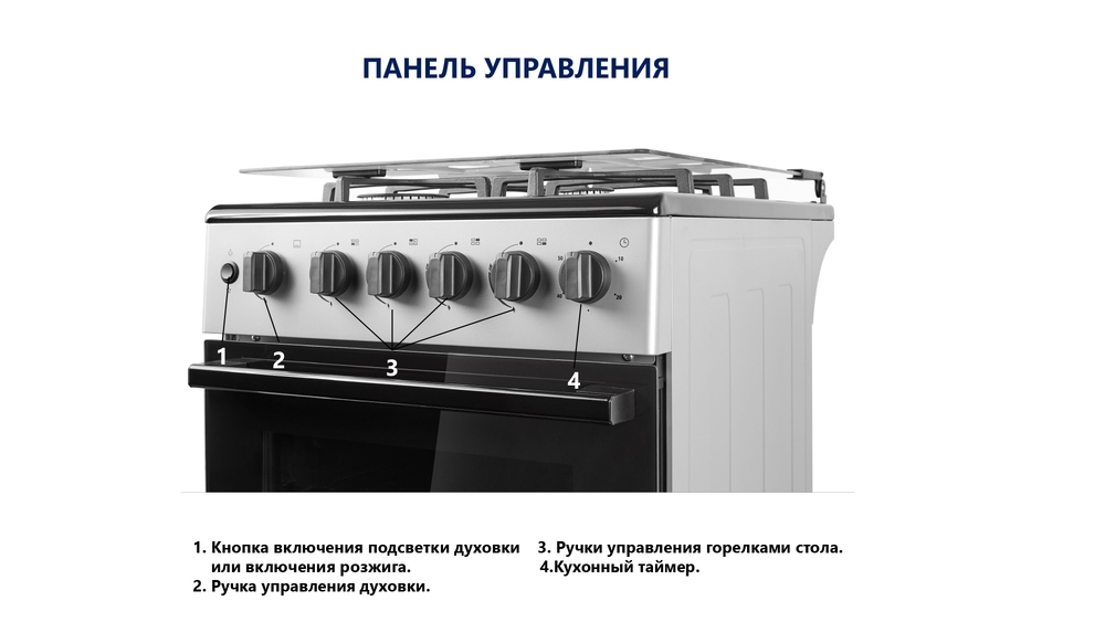 Газовая плита бытовая Midea MFG-1G паельу правления