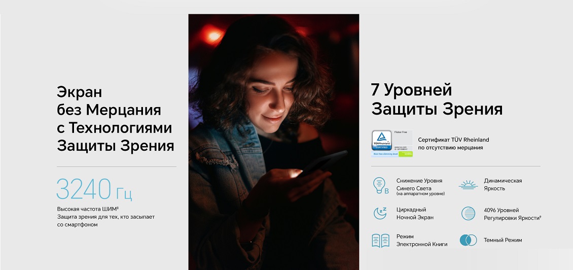 Смартфон HONOR 200 Lite Экран без мерцаний