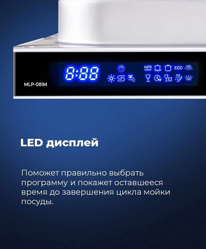 Посудомоечная машина MAUNFELD MLP-08IM LED дисплей