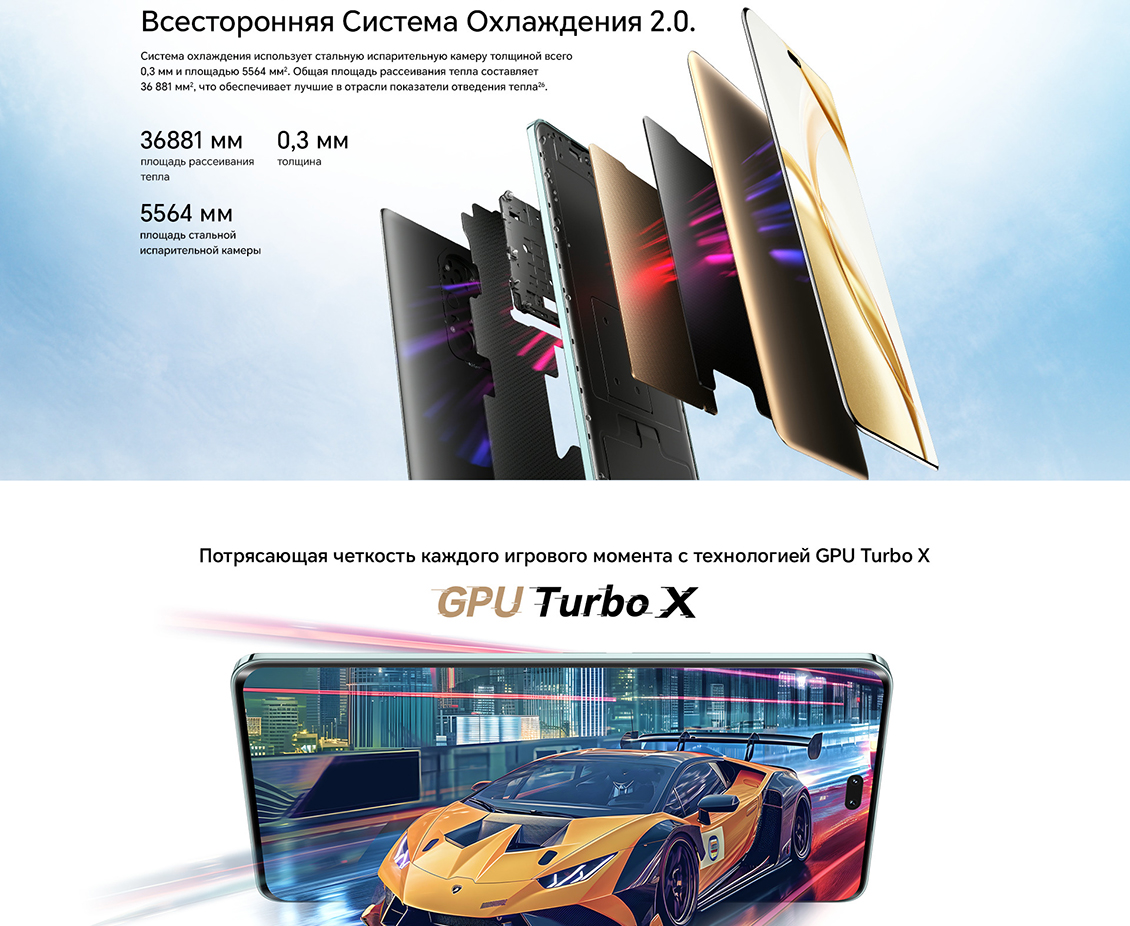 Honor 200 Pro Всесторонняя система охлаждения